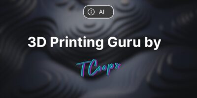3D Printing Guru logo by TCoop8, featuring a modern design with textured background, ideal for showcasing expertise in 3D printing technology and services.